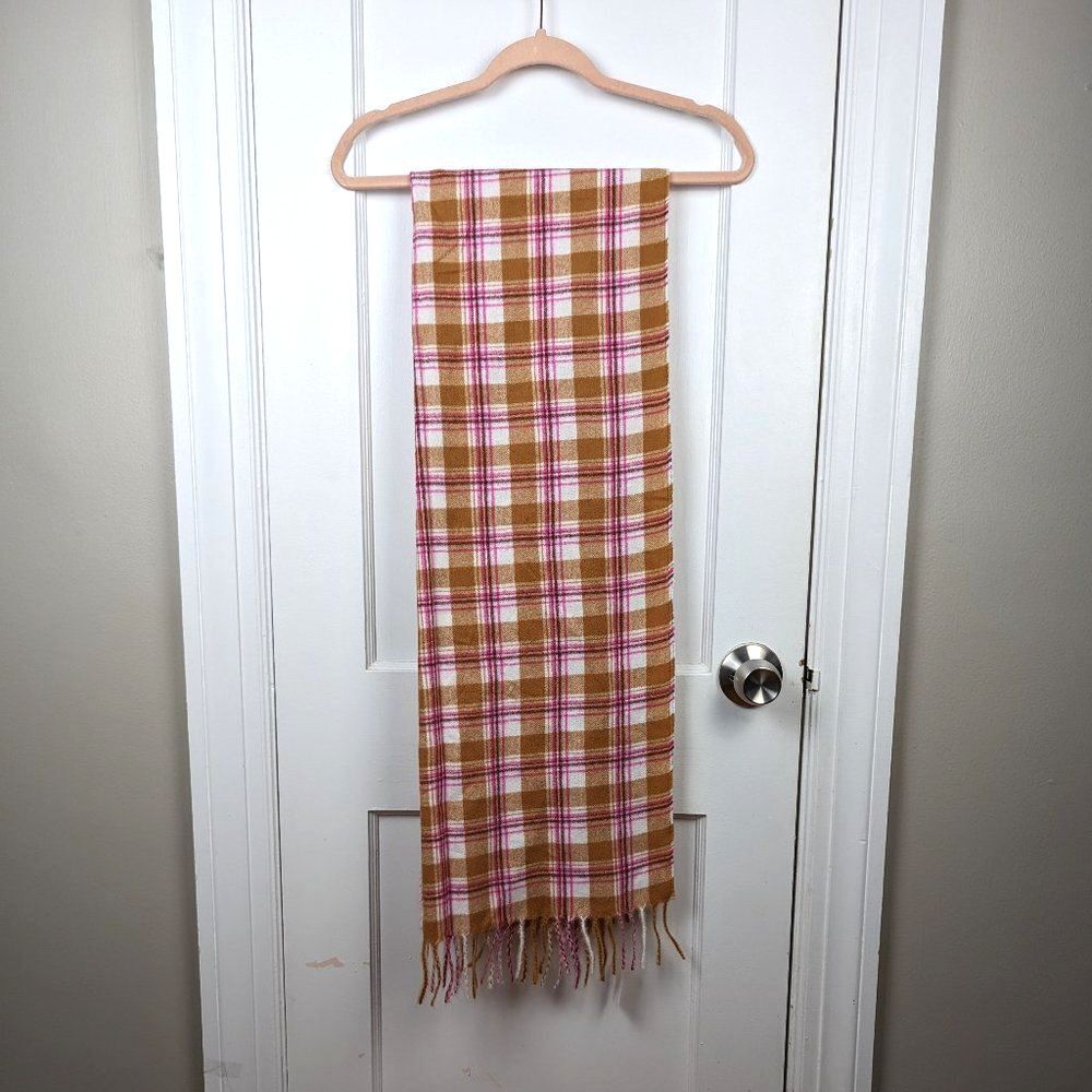 Loft | Brown Pink Plaid Scart NWT